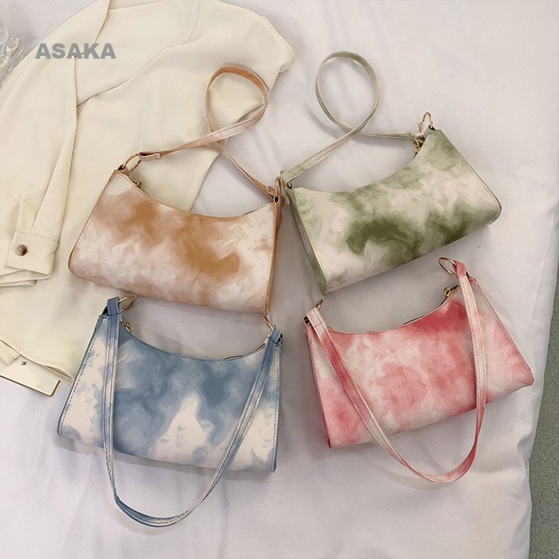 asaka-ใหม่-กระเป๋าสะพายไหล่-กระเป๋าถือ-ทรงสี่เหลี่ยม-ขนาดเล็ก-ไล่โทนสี-แฟชั่นสําหรับสตรี