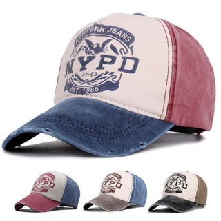 วินเทจนิวยอร์ก NY หมวกเบสบอลผ้าฝ้ายซักสำหรับผู้ชายผู้หญิงสบาย ๆ ทุกวันกีฬากลางแจ้งหมวก