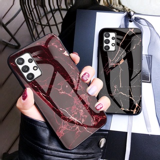 เคสโทรศัพท์ ซัมซุง Samsung Galaxy A53 A33 A03 A03S A72 A52S A52 A22 M32 M22 5G 4G 2022 Phone Cell Case Marble Tempered Glass Shell Hard Back Cover Handphone Casing เคส SamsungA53 SamsungA33