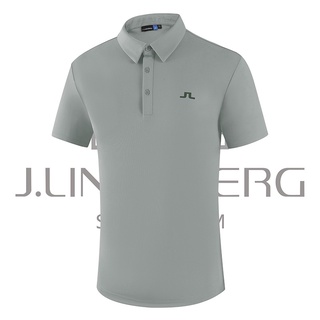 J.lindeberg เสื้อยืดโปโล แขนสั้น ระบายอากาศ เหมาะกับการเล่นกีฬากอล์ฟ แฟชั่นฤดูร้อน สําหรับผู้ชาย GT4388654