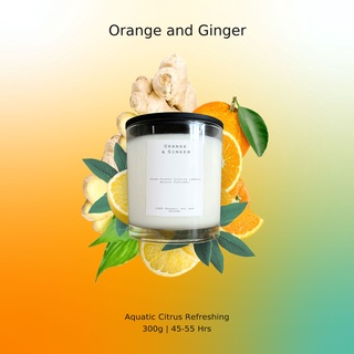 เทียนหอม กลิ่น Orange and Ginger 300g  (แบบมีฝาปิด)(45 - 55 hours) Double wicks candle (include lid) ซีเค Everyone
