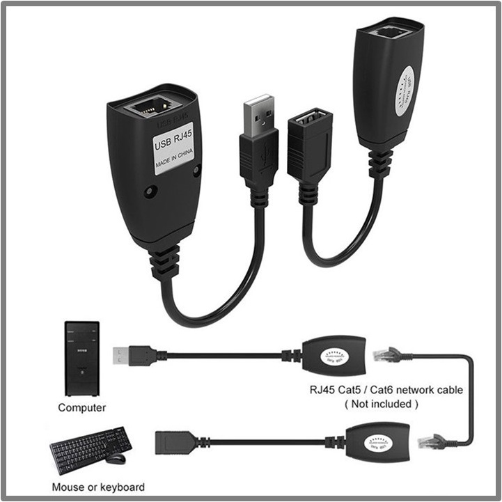 new-usb-utp-extender-adapter-over-single-rj45-ethernet-cat5e-6-cable-up-to150ft-intl-อะแดปเตอร์เชื่อมต่ออินเตอร์เน็ต