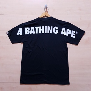 เสื้อยืดผู้ A BATHING APE เสื้อยืด พิมพ์ลายโลโก้ APE BAPE สีดํา ขนาดใหญ่ S-5XL