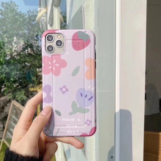 เคสไอโฟน เคสซิลิโคน 11 promax iPhone case เคสนิ่ม เนื้อซิลิโคน for iPhone X XS MAX XR  7+ 8PLUS full coverดอกไม้have a n