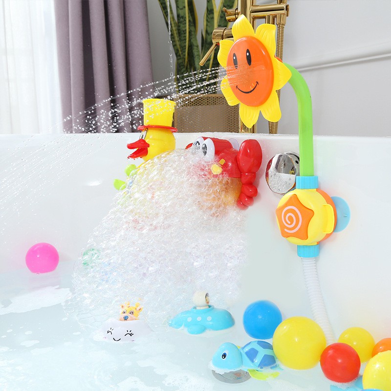 ฝักบัวทานตะวันอาบน้ำเด็กอัตโนมัติ-ของเล่นเด็ก-ช่วยให้ลูกน้อยสนุกสนานกับการอาบน้ำ-ของเล่นเด้ก