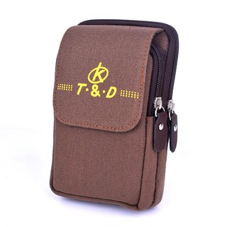 Fin 1 กระเป๋าร้อยเข็มขัด กระเป๋าคาดเอว 2068 (สีกาแฟ) Waist belt Bag Wallet