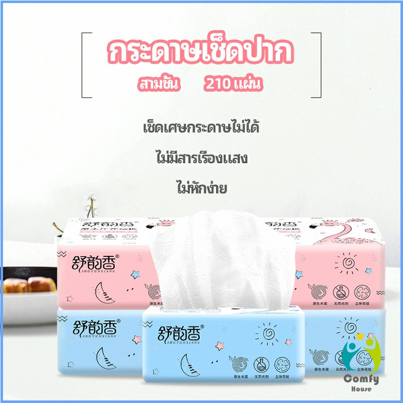 comfy-กระดาษทิชชู่-กระดาษเยื่อไผ่-กระดาษทิชชู่ปั้มลายนูน-paper-napkin