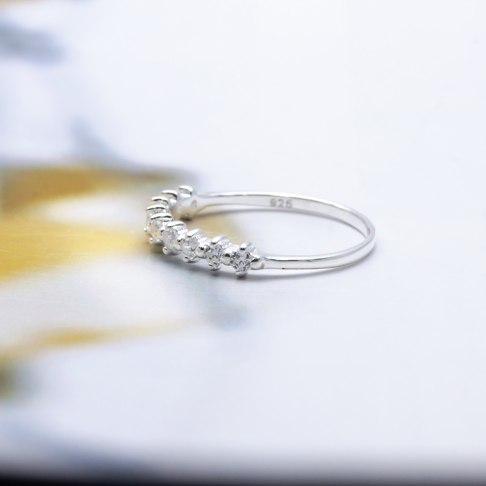 beauty-jewelry-แหวนเงินแท้-925-silver-jewelry-แหวนมินิมอล-ประดับเพชร-cz-รุ่น-rs3063-rr-เคลือบทองคำขาว