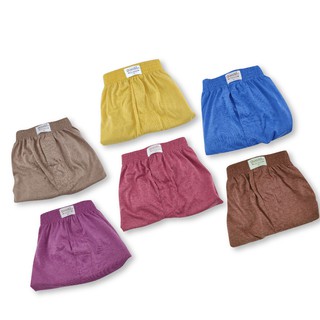 สินค้า 100 Salueng กางเกงบ๊อกเซอร์ (BOXER) ผ้ายืดนิ่ม เอว 26-60\" ผ้าสีพื้น