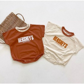 ❣️พร้อมส่ง❣️ เสื้อผ้าเด็ก จั๊มสูท ชุดรอมเปอร์ Hersheys Romper สไตล์เกาหลี