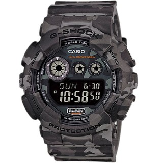 Casio G-Shock นาฬิกาข้อมือผู้ชาย สีเทา ลายพราง CAMO สายเรซิ่น รุ่น GD-120CM-8