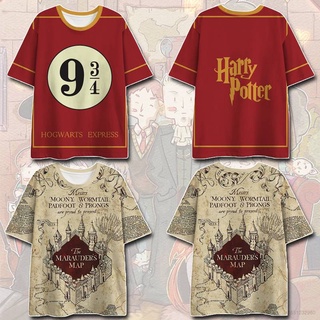 สินค้า เสื้อยืดแขนสั้น พิมพ์ลายกราฟฟิคอนิเมะ Well Harry Potter Hogwarts พลัสไซซ์ แฟชั่นสําหรับผู้ชาย และผู้หญิง