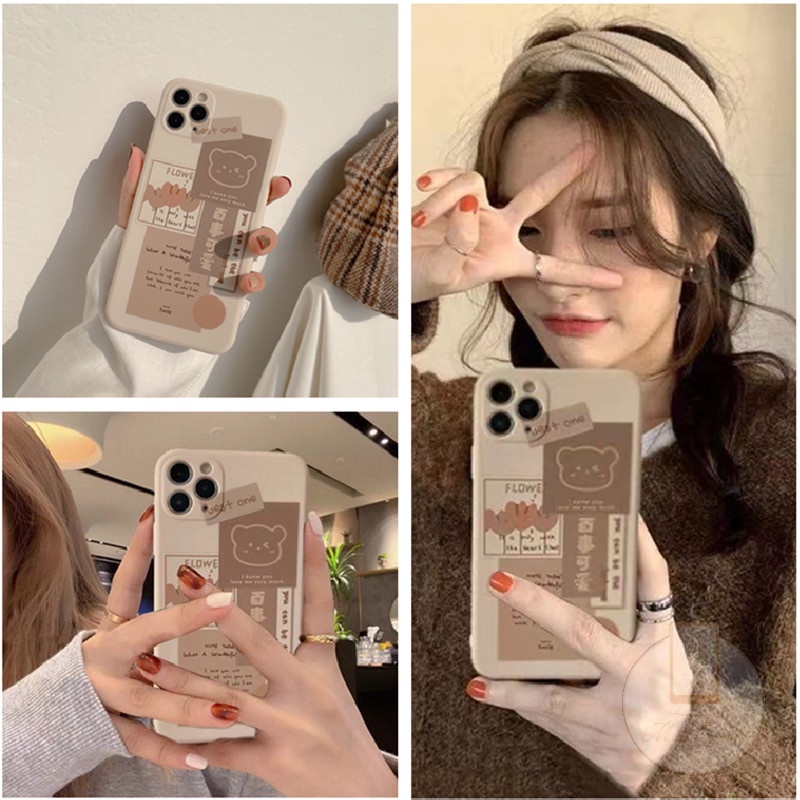 ภาพหน้าปกสินค้าเคสโทรศัพท์มือถือแบบนิ่ม Tpu ลายหมีน่ารัก สีขาว สําหรับ Oppo A76 A96 A17 A17k A16 Reno 8 6 8 8T 5 A74 A95 A54 A12 A15 A92 A9 A5 A12e A52 A72 A53 A31 A1K A5s A3s A7 เคสนิ่ม