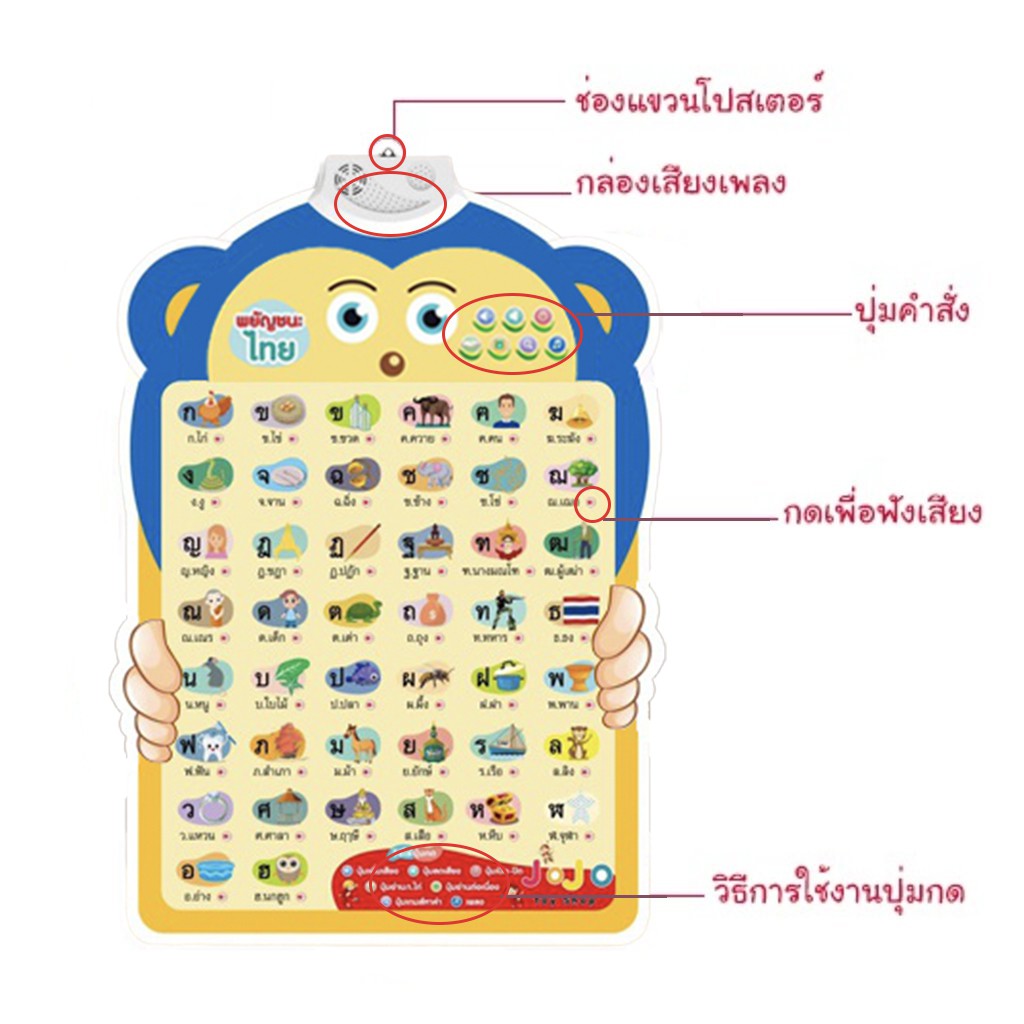 abc-toy-โปสเตอร์พูดได้-ภาษาไทย-กขค-โปสเตอร์ติดผนัง-ก-ฮ-กดแล้วมีเสียง-โปสเตอร์เด็ก-poster-ของเล่น-เสริมพัฒนาการ