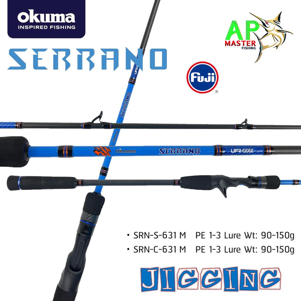 คันจิ๊ก-okuma-serrano-63ฟุต-ท่อนเดียว-pe-1-3-lure-wt-90-150g-คันjigging-okuma