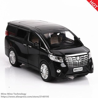 โมเดลรถยนต์ TOYOTA ALPHARD  CAR MODEL  ทำจากเหล็ก สัดส่วน 1:24 ประตู ฝากระโปรง เปิดปิดได้เหมือนจริง M9230-1(ดำ)