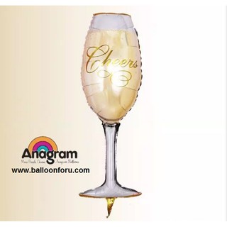 ลูกโป่งแก้วแชมเปญ Champagne Glass Balloon ขนาด 37*92cm