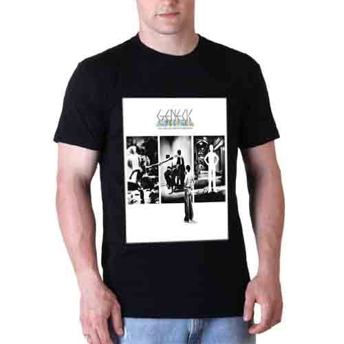 คอลูกเรือเสื้อยืดคอกลมเสื้อยืด-พิมพ์ลายวง-genesisผ้าฝ้ายแท้