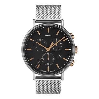 สินค้า Timex TW2T11400 Fairfield Chronograph นาฬิกาข้อมือผู้ชายและผู้หญิง สีเงิน