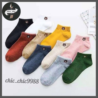 สินค้า เลือกสีได้  ถุงเท้าลายหมี/ผลไม้/แมว  ซื้อ 10 คู่(แถมถุงหมี) ถุงเท้าข้อสั้น น่ารักๆ TT002