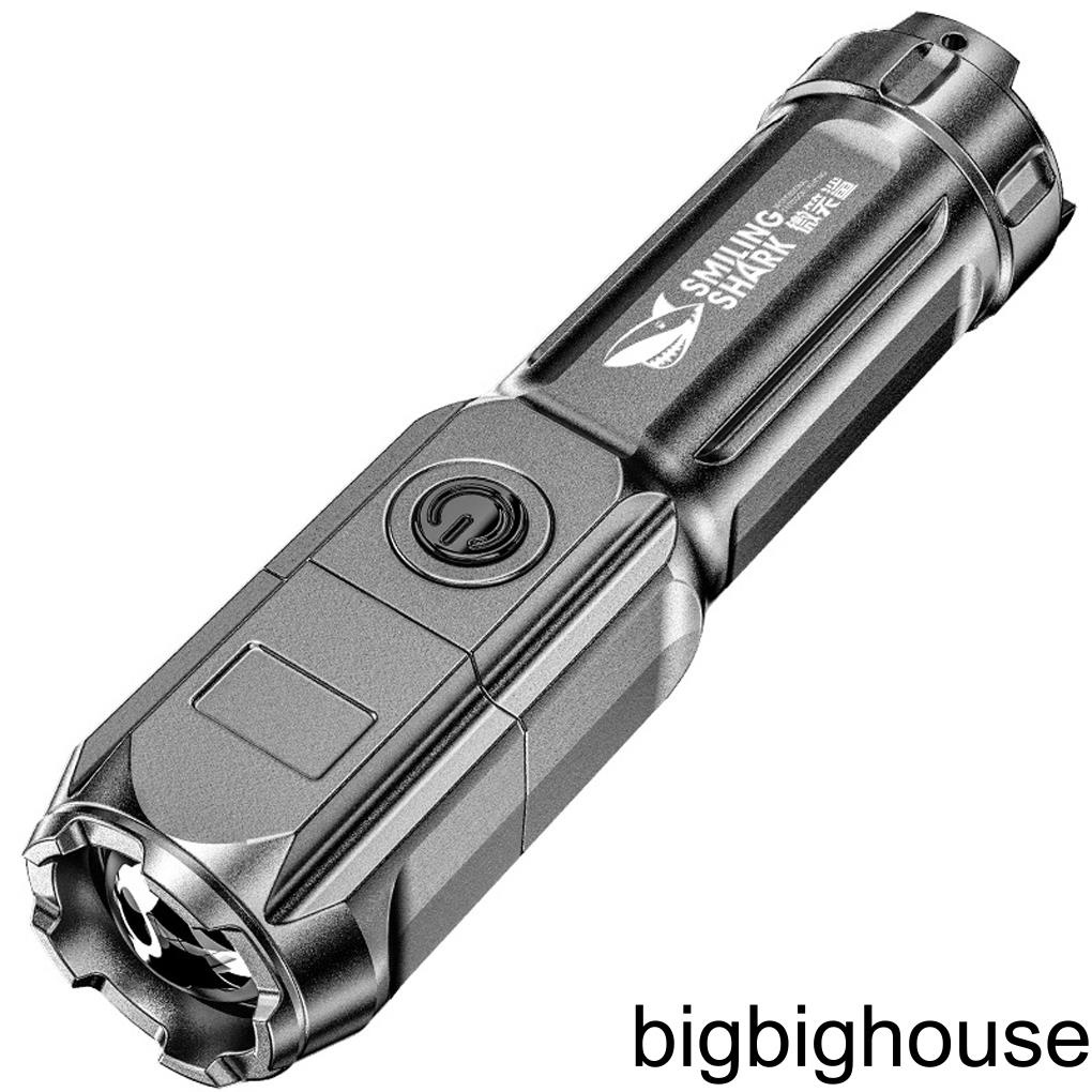 biho-flashlight-high-brightness-focusing-flashlight-waterproof-usb-charging-torch-waterproof-plastic-torch