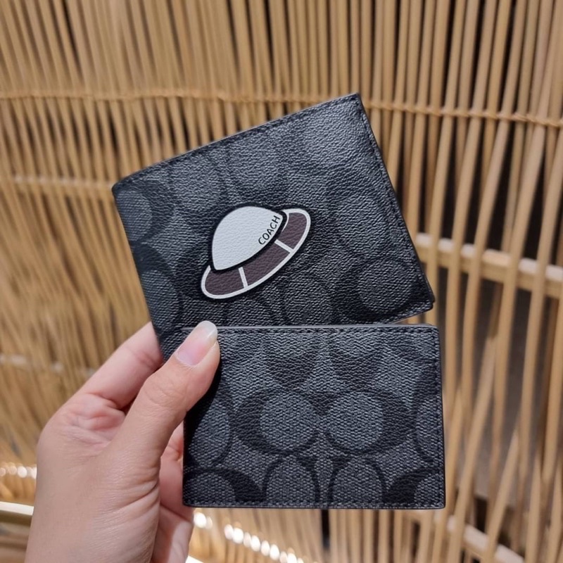 ส่งฟรี-coach-f29315-compact-id-wallet-in-signature-with-ufo