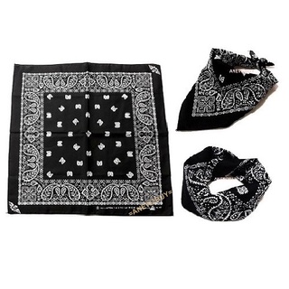 ภาพหน้าปกสินค้าผ้าลายวินเทจลูกน้ำ สีดำ ใช้พันคอและโพกหัวได้ (Vintage Paisley Bandana Black Scarf) ซึ่งคุณอาจชอบสินค้านี้