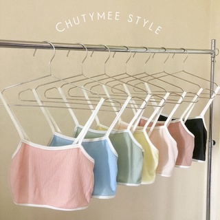 🧸CHUTYMEE🧸 เสื้อครอป สายเดี่ยว บราสายเดี่ยว สปอร์ตบรา ผ้าร่อง ผ้ายืดเนื้อนิ่ม ใส่สบาย🐻🌷⛅️