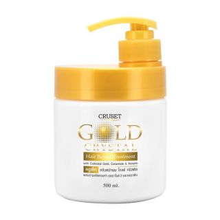 💡ครูเซ็ท โกลด์ คริสตัล Cruset Gold Crystal Hair Repair Treatment ครีมหมักผม 500ml ช่วยเคลือบเกล็ดผม ที่แห้งเสีย (สีขาว)