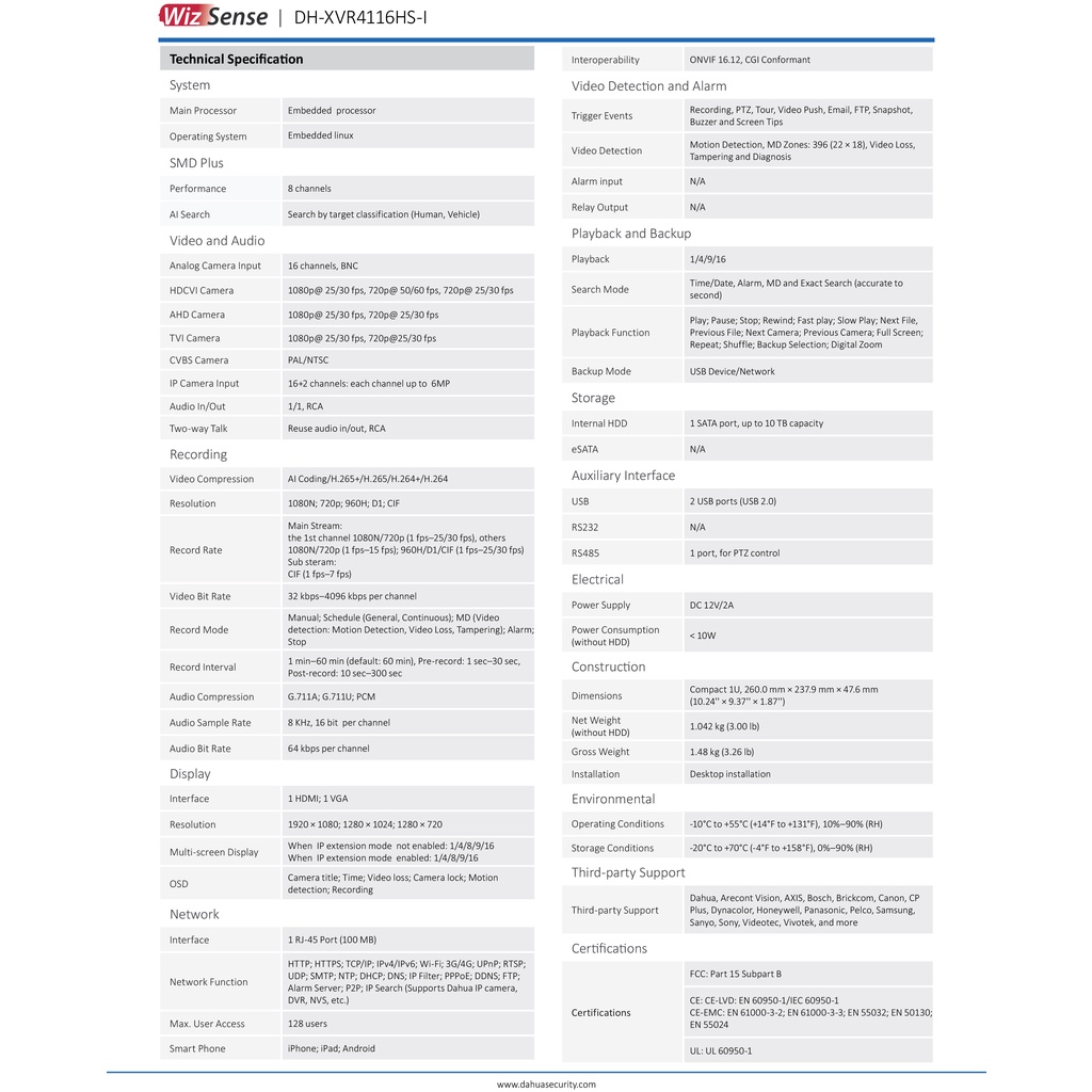 dahua-เครื่องบันทึกกล้องวงจรปิด-xvr4116hs-i-16-ch-รองรับกล้องระบบ-hdcvi-ahd-tvi-และ-analog-รองรับกล้อง-2-ล้านพิกเซล