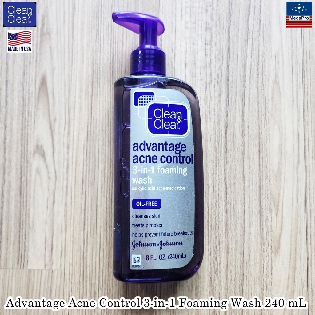 Clean & Clear® Advantage Acne Control 3in1 Foaming Wash 240 mL คลีน