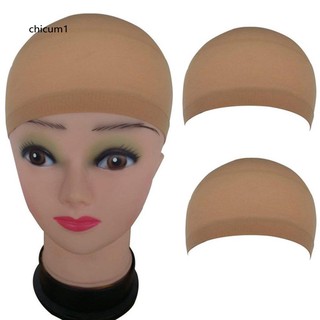CHC_2Pcs Elastic Lace Bandage Hairnet Breathable Mesh Wig Hat Soft Nylon Stretch Cap