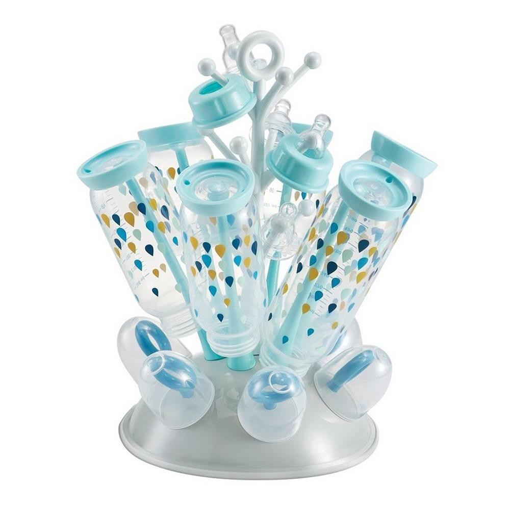 diet-products-baby-bottle-drying-rack-beaba-6-arm-blue-white-mother-and-child-products-home-use-ผลิตภัณฑ์การทานอาหาร-ที่