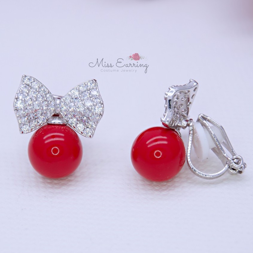 miss-earring-ต่างหูหนีบ-cz-โบว์-good-girl-ลูกปัดสีแดง