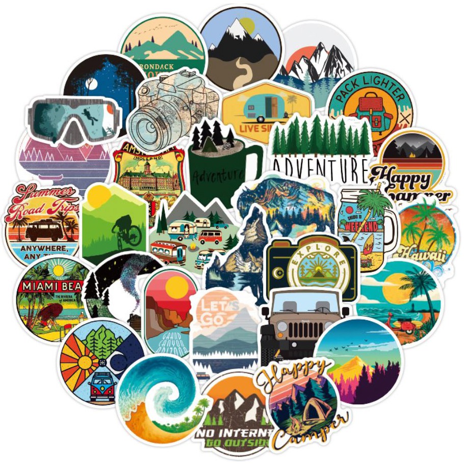 04-outdoor-adventure-50-travel-stickers-สติกเกอร์แคมป์ปิ้ง-เอาท์ดอร์-สติ๊กเกออร์เต็นท์-camping-outdoor-stickers