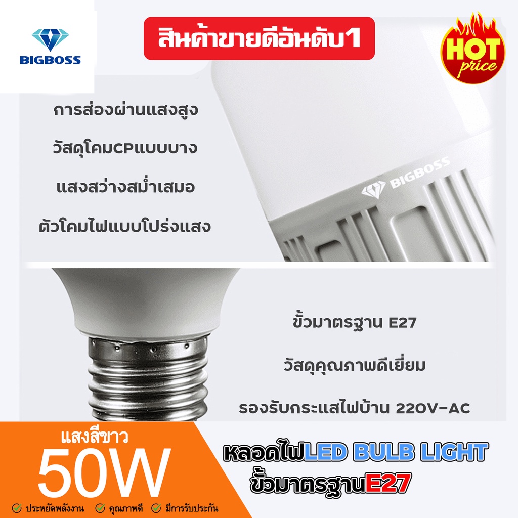 หลอดไฟจัมโบ้-50w-ขั้ว-e27-สินค้าขายดี-หลอดไฟขายดี-หลอดไฟตลาดนัด