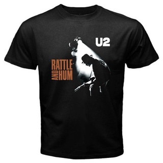 เสื้อยืดผ้าฝ้ายพิมพ์ลาย ใหม่ เสื้อยืดผ้าฝ้าย 100% พิมพ์ลายวงร็อค U2 Rattle And Hum แนวสตรีท สําหรับผู้ชาย ไซซ์ S-3Xl