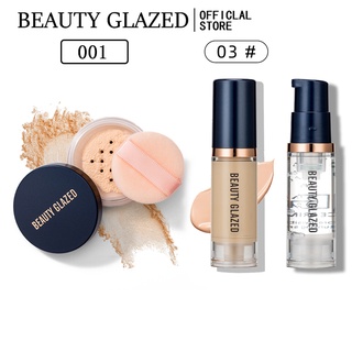 ภาพหน้าปกสินค้าBeauty Glazed All Primer + รองพื้นเนื้อแมท + แป้งฝุ่น + แป้งฝุ่นสําหรับใช้แต่งหน้า 3ชิ้นเหมาะกับการพกพาเดินทาง ที่เกี่ยวข้อง