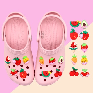 ขายดี 1 ชิ้น ลายผลไม้ สตรอเบอร์รี่ แตงโม เชอร์รี่ Jibbitz Crocs pvc รองเท้าแตะ accessories DIY น่ารัก shoe charms เด็กหญิง เด็ก ของขวัญคริสต์มาสสำหรับเด็ก