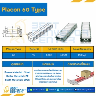 Placon Roller Type 60 ความยาว 1000,4000 mm.