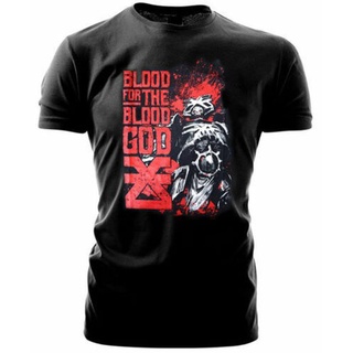 เสื้อยืดผู้ Warhammer 40k เสื้อยืดแขนสั้นพิมพ์ลาย The Blood For The Blood T014 สําหรับผู้ชาย S-5XL