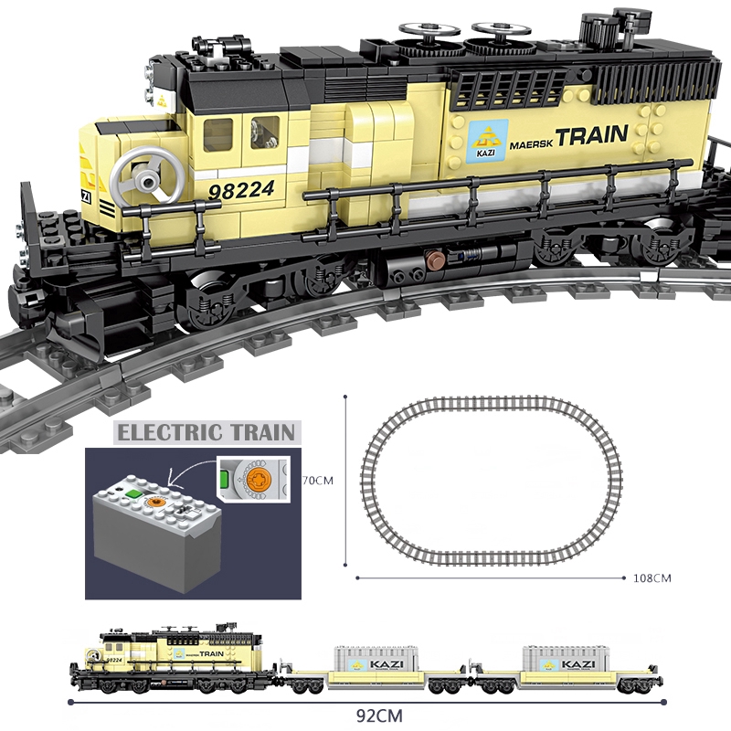 kazi-ของเล่นตัวต่อรถรางรถไฟไฟฟ้าสําหรับเด็ก