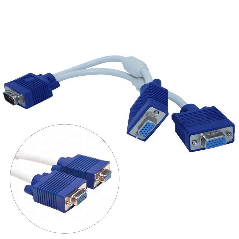 ส่งเร็ว-สาย-y-vga-1-2-y-vga-cable-สายสีขาว-1-คอมออก-2-จอ-หัว-vga-splitter-cable-1ออก2-จอ-rgb-dm