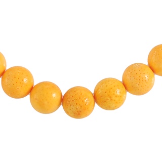 ลูกปัดหินแท้รปทรงกลมประการังสีเหลือง (Round Yellow Coral) 16 mm