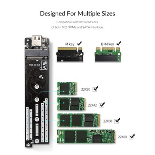 ภาพขนาดย่อของภาพหน้าปกสินค้าORICO กล่องฮาร์ดดิสก์แบบใส สำหรับ M2 SSD NVME SSD Enclosure M.2 เป็น USB Type C for NVME PCIE NGFF SATA M/B Key SSD DiskTCM2M จากร้าน orico.th บน Shopee ภาพที่ 7