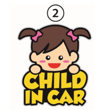 สติ๊กเกอร์-child-in-car-เด็กอยู่ในรถ-การ์ตูน