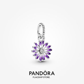 Pandora จี้รูปดอกเดซี่ สีม่วง ของขวัญวันเกิด สําหรับสุภาพสตรี DIY p825