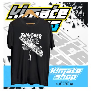 เสื้อยืดเสื้อยืดอินเทรนด์ขนาดเต็มเสื้อยืด ลายนิตยสาร Capake concept Thrasher Skate 1981 KIMATE SHOPS-3XL