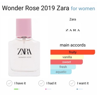 ภาพขนาดย่อของภาพหน้าปกสินค้าZara Wonder Rose EDT แบ่งขายน้ำหอมแท้ จากร้าน perfume4ever บน Shopee