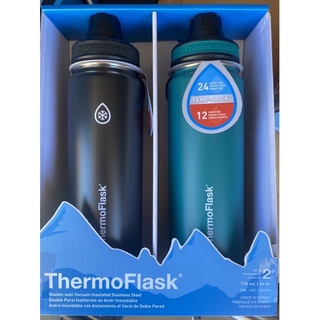 Costco ThermoFlask 24oz Stainless Steel Insulated Water Bottles,แยกแพคขาย เก็บร้อนได้12เย็นได้24ชม